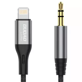 Καλώδιο ήχου DUDAO Lightning - minijack 3,5 mm, 1 m, γκρι L11PRO