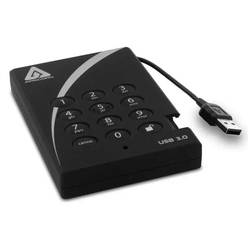 Εξωτερικός σκληρός δίσκος Apricorn 2TB USB 3.2 Gen 1 Aegis Padlock