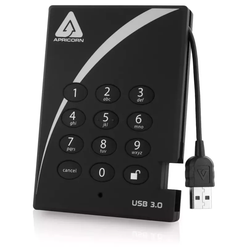 Εξωτερικός σκληρός δίσκος Apricorn 2TB USB 3.2 Gen 1 Aegis Padlock