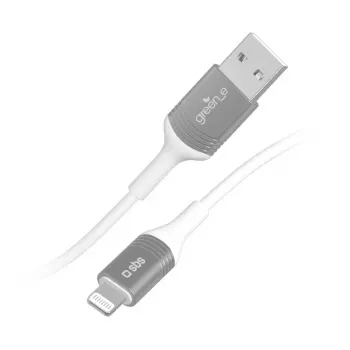 Καλώδιο Lightning SBS GRECABLEUSBIP589W 1,2 m Ασημί Λευκό