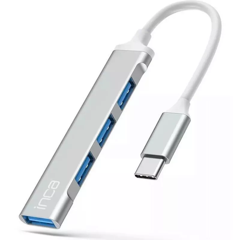 Hub USB Inca IUSB-04TX Type-C 5000 Mbit/s Ασημί Λευκό