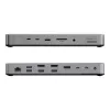 Dock laptop / επαναλήπτης θυρών ALOGIC TB4DU4 — Ενσύρματο Thunderbolt, 96 W, αναγνώστης καρτών SD-/MicroSD, 3,5 mm, αλουμίνιο/ABS