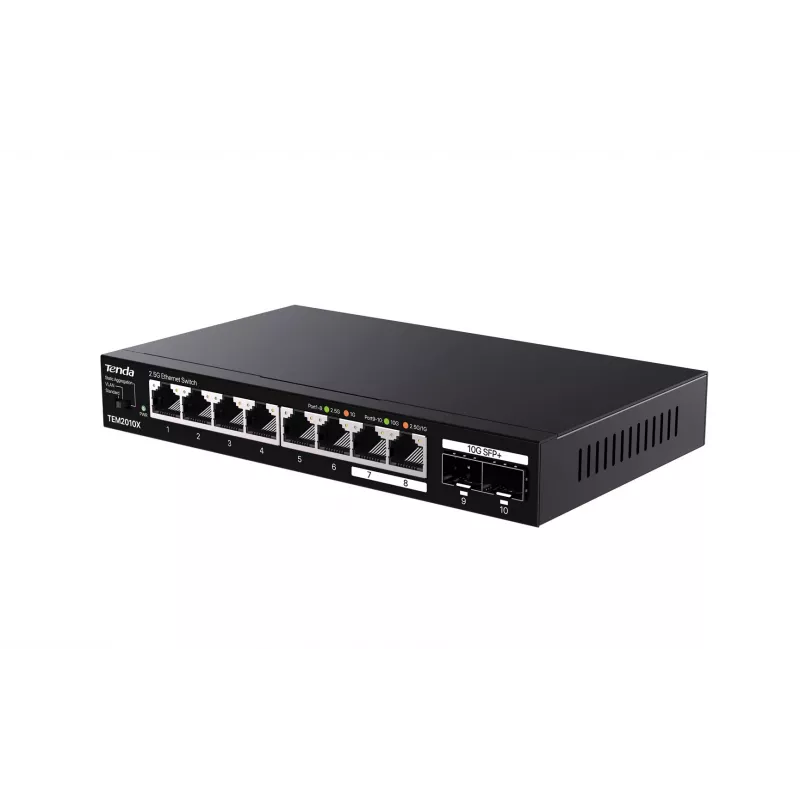 Tenda TEM2010X switch δικτύου 2.5G Ethernet (100/1000/2500) Desktop μαύρο