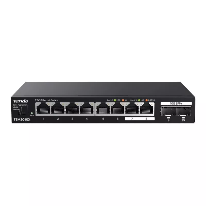 Tenda TEM2010X switch δικτύου 2.5G Ethernet (100/1000/2500) Desktop μαύρο