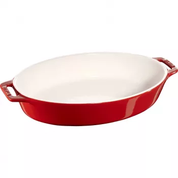 Staub οβάλ κεραμικό πιάτο - 2,3 l, κόκκινο