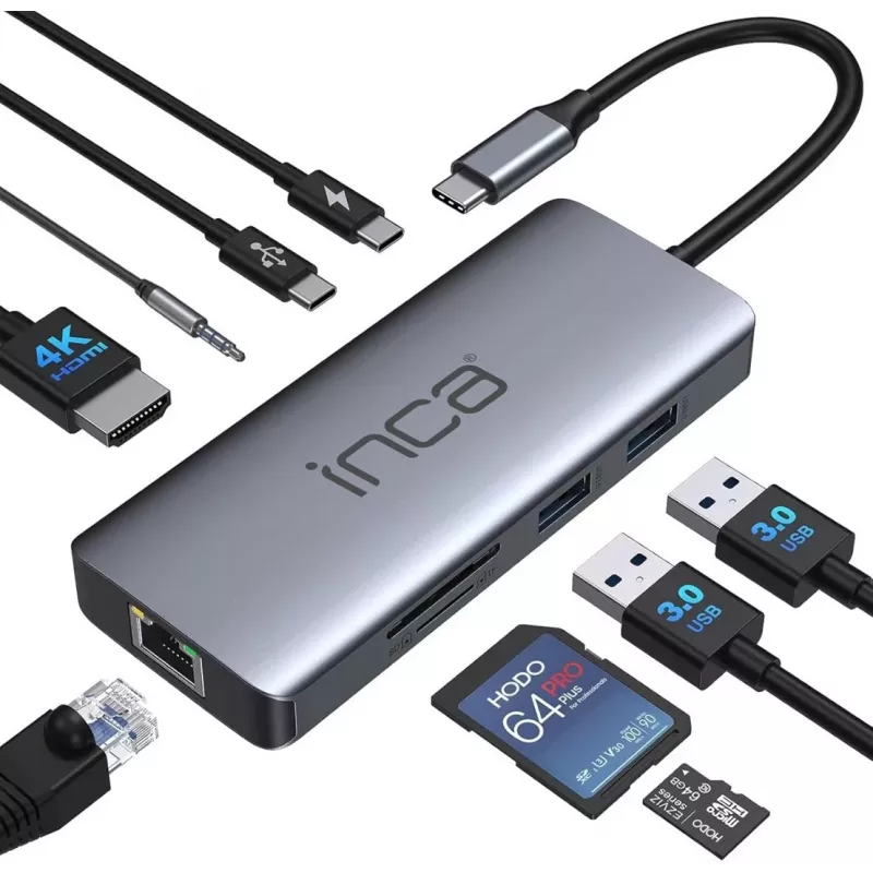 INCA προσαρμογέας ITPC-10TX USB-C 9-in-1 - προσαρμογέας