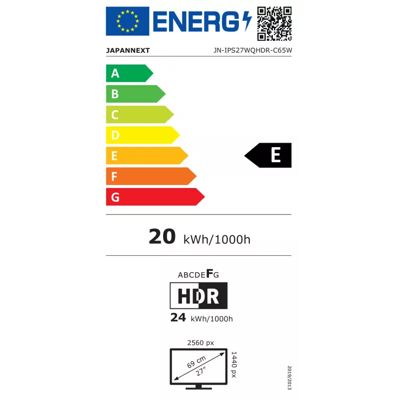 JAPANNEXT JN-IPS27WQHDR-C65W 16:9 HDMI/DP WQHD - Επίπεδη οθόνη (TFT/LCD)