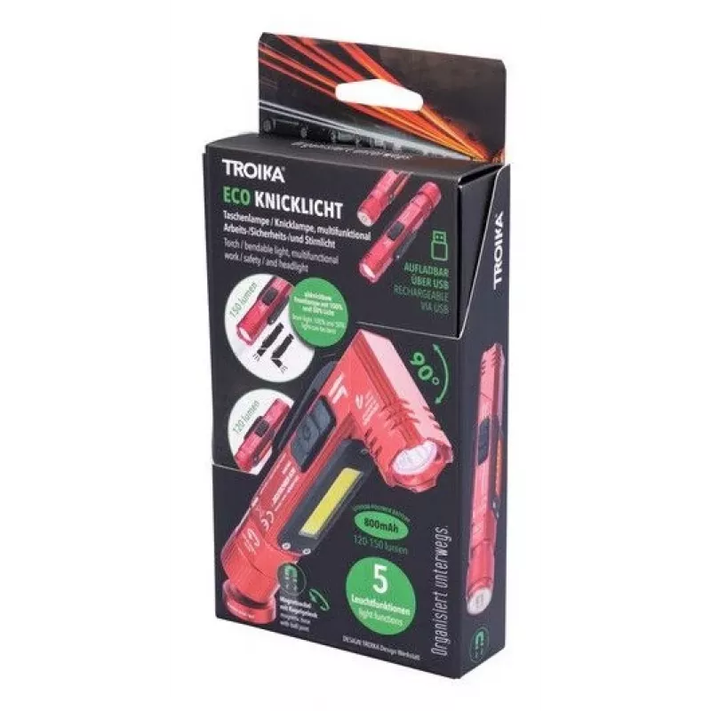 TROIKA φακός ECO KNICKLICHT κόκκινο (TOR55/RD)