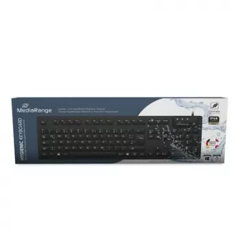 MediaRange ενσύρματο πληκτρολόγιο υγιεινής, QWERTZ, IP68, 1,5m, μαύρο