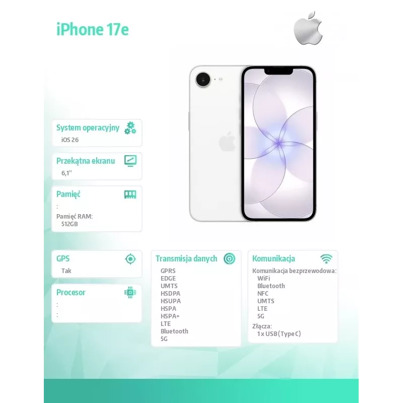 iPhone 17e 512GB Λευκό