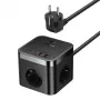 Baseus PowerCombo πολύπριζο universal εσωτερικού χώρου μαύρο