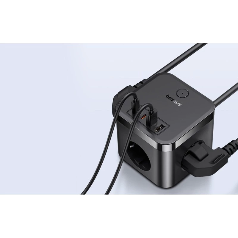 Baseus PowerCombo πολύπριζο universal εσωτερικού χώρου μαύρο