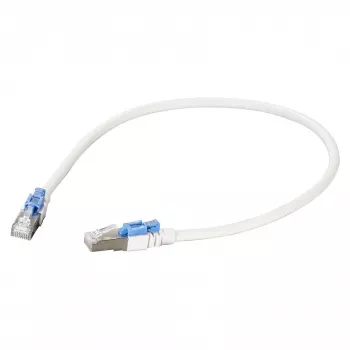 EFB RJ45 Patchkabel Cat.6A S/FTP LSZH BC AWG26 ασφαλιζόμενο λευκό 0,5m