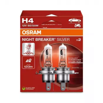 OSRAM NIGHT BREAKER SILVER H4 12 V 60/55 W, 2 τεμ.