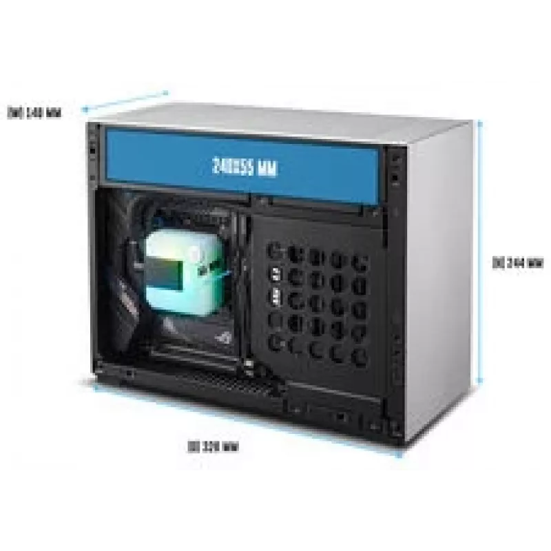 Lian Li x DAN Cases A4-H2O Κουτί PC, Mini κουτί, Mini-ITX, PCIe 5.0 Riser – Ασημί