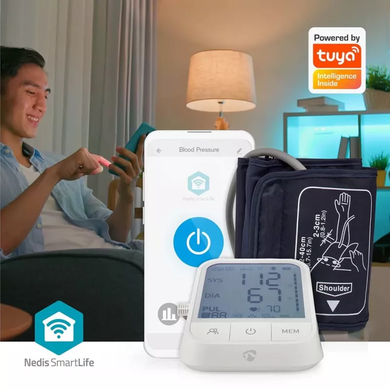 Πιεσόμετρο Nedis SmartLife BTHBP10WT LCD 22-42 cm