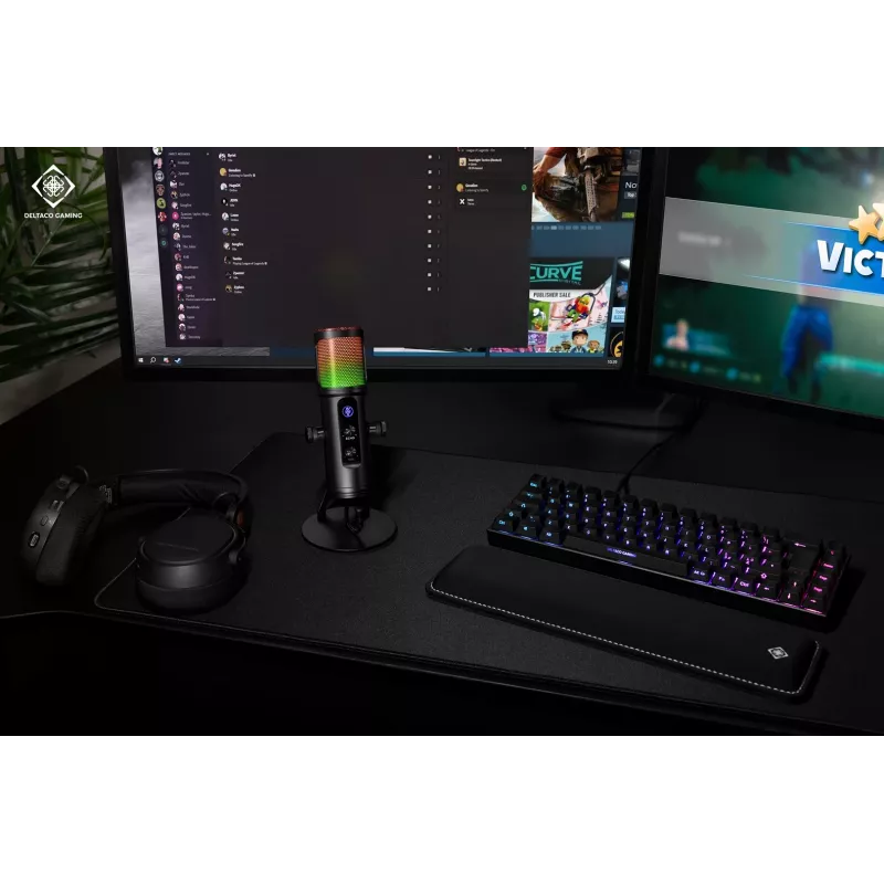Deltaco Gaming RGB Μικρόφωνο streaming μαύρο