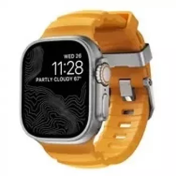 NOMAD Rocky Point Band - Λουράκι για Apple Watch 46mm/49mm με FKM και τιτάνιο (sol, φυσικό hardware)