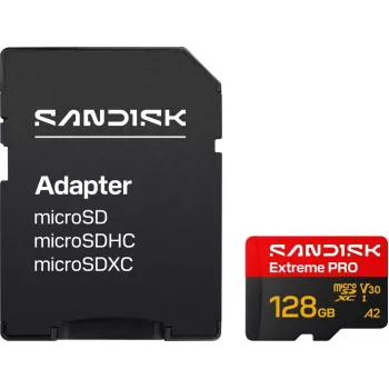 SanDisk microSDXC Extreme PRO 128 GB UHS-I V30 A2 έως 250 MB/s Ανάγνωση