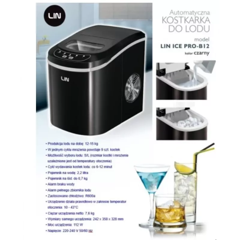 Φορητή παγομηχανή LIN ICE PRO-B12 μαύρο