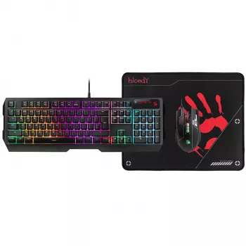 A4TECH BLOODY USB B1700 B140N +ES7 + BP-50M USB/ Esports Black USB σετ (πληκτρολόγιο+ποντίκι+pad) (EN)