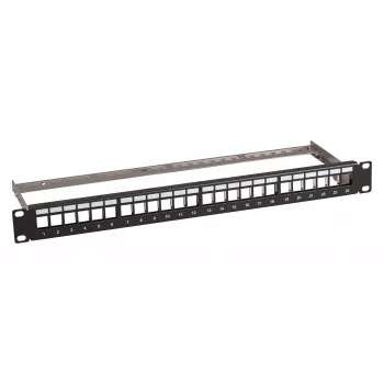 Patch panel 1U 19 ιντσών EFB Elektronik πίνακας διανομής 48,3cm, 24-Port με 24x RJ45 Keystone Slimline Cat.6A