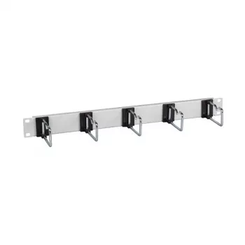 EFB-Elektronik 48,30cm (19) 1HE πάνελ οδήγησης καλωδίων, 5 x μεταλλικοί βραχίονες 75 mm, μπροστινό κάλυμμα RAL9005 Κατασκευαστής: EFB Elektronik (699980TS.1)
