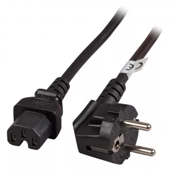 EFB Elektronik Καλώδιο Θερμαντικής Συσκευής CEE 7/7 90° σε C15 μαύρο 3 m 3 x 1.00 mm² - 10 A - 3 m - Μαύρο (EK625.3V2)