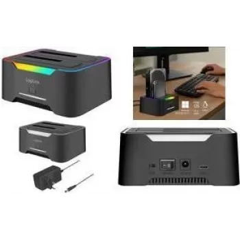 Σταθμός Σύνδεσης LOGILINK Quickport QP0036, USB 3.2, 2-θέσιος για 2,5/3,5 ίντσες SATA HDD/SSD