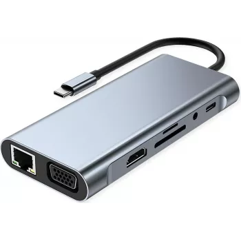VALUE Θύρα σύνδεσης USB-C 11-in-1, 4K30 1x(HDMI/VGA/GbE), USB(3xA,1xC,1xC PD) (12.99.1143)
