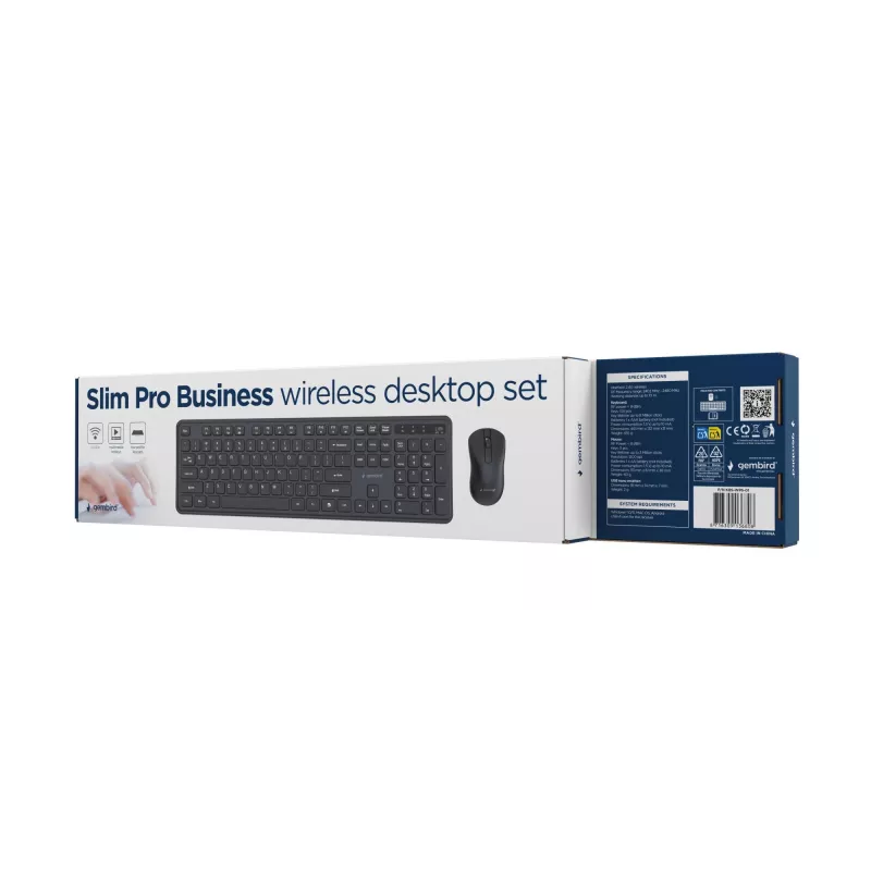 Gembird KBS-WPS-01 ασύρματο σετ πληκτρολογίου-ποντικιού, αγγλικό, μαύρο