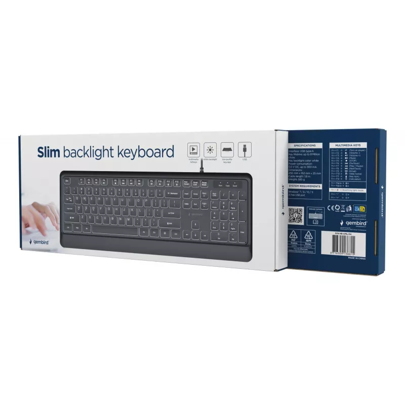 Πληκτρολόγιο multimedia USB ENG/ΜΑΥΡΟ KB-UML-04 Gembird