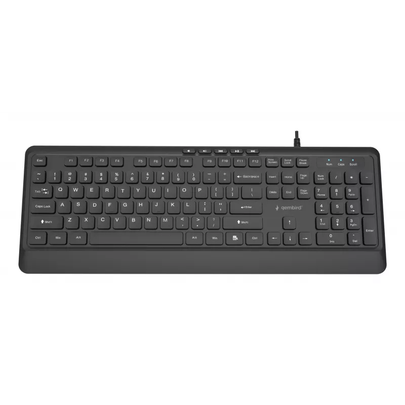 Πληκτρολόγιο multimedia USB ENG/μαύρο KB-MCH-05 Gembird