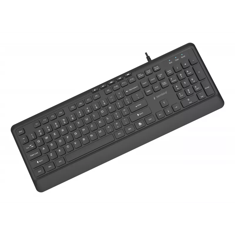Πληκτρολόγιο multimedia USB ENG/μαύρο KB-MCH-05 Gembird