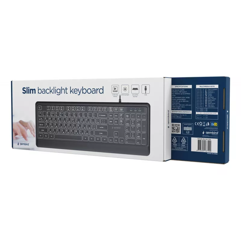 Πληκτρολόγιο multimedia USB ΚΥΡΙΛΛΙΚΟ/μαύρο KB-UML-04-CYRL Gembird