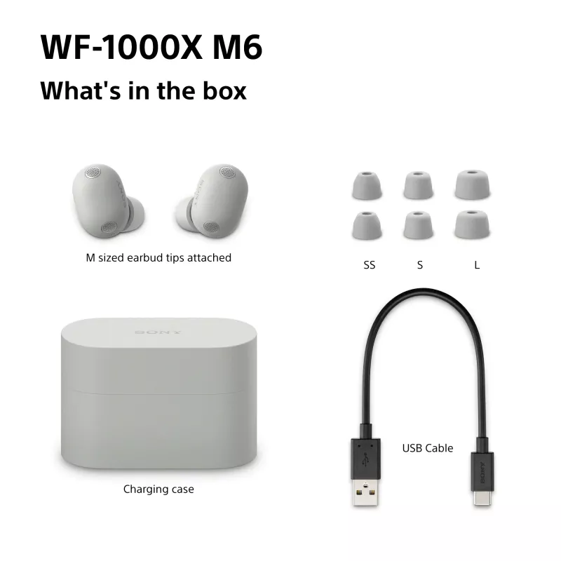 Sony WF1000XM6S.CE7 ακουστικά ασύρματα in-ear κλήσεις/μουσική Bluetooth ασημί