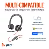 HP Poly Blackwire 8225 Stereo USB-C ακουστικά +USB-C/A adapter