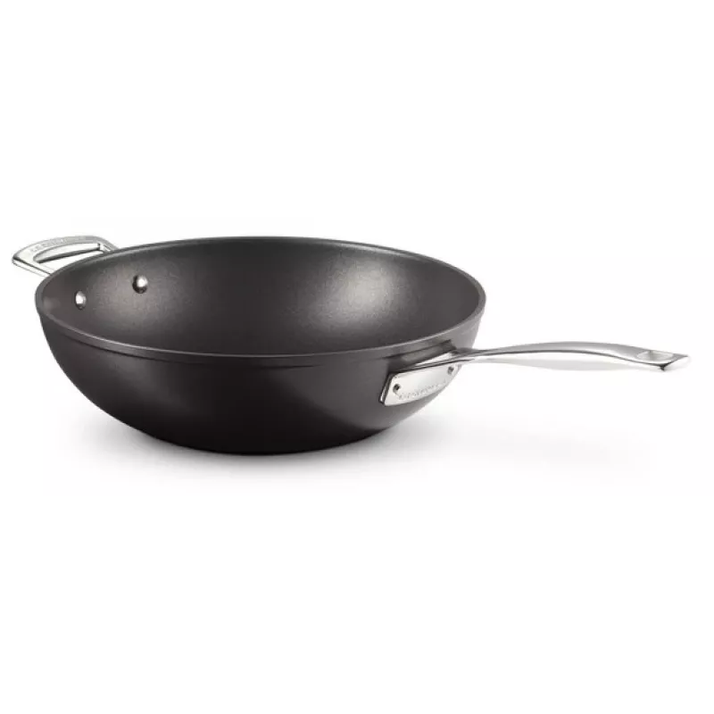 Le Creuset Toughened Non-Stick Wok 30 cm μαύρο/ασημί