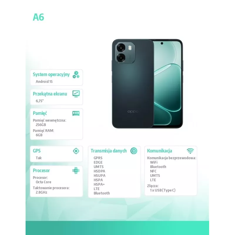 Oppo SMARTPHONE A6 6.75 – Κινητό τηλέφωνο – 256 GB