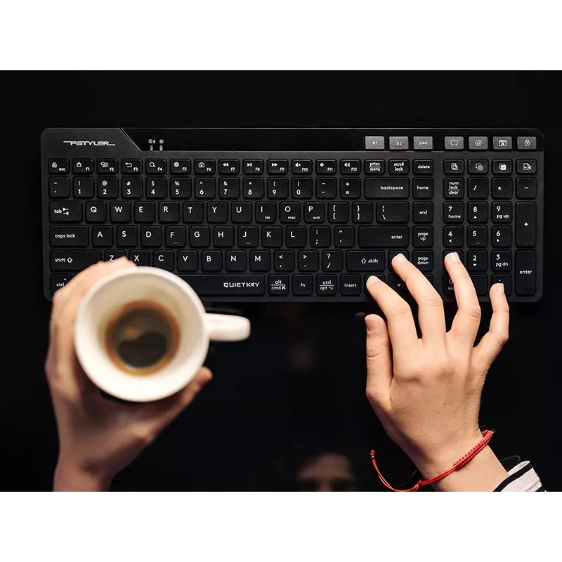A4Tech Fstyler FBK27C AS 2,4GHz+BT Αθόρυβο πληκτρολόγιο, μαύρο