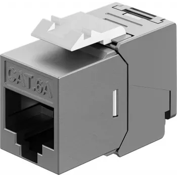 Goobay Keystone-Module RJ45 CAT 6A, STP, λεπτό & Short, ακροδέκτης γείωσης (77942)