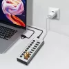 Hub USB3.2 Gen1 10 θύρες USB-A/C, διακόπτης on/off