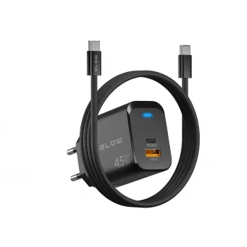 Φορτιστής τοίχου USB-A USB-C PD 45W + καλώδιο
