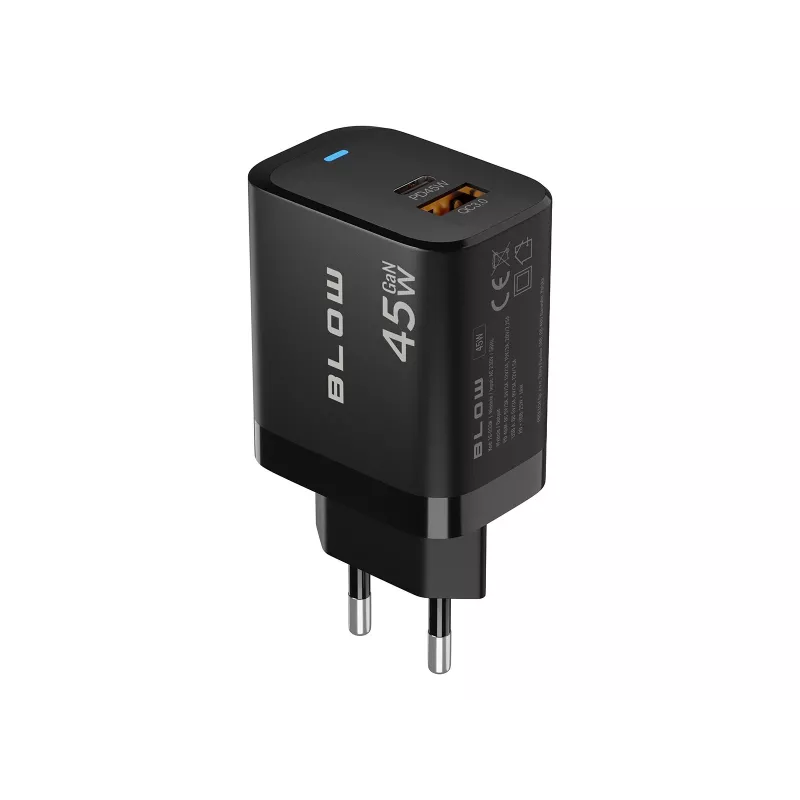 Φορτιστής τοίχου USB-A USB-C PD 45W + καλώδιο