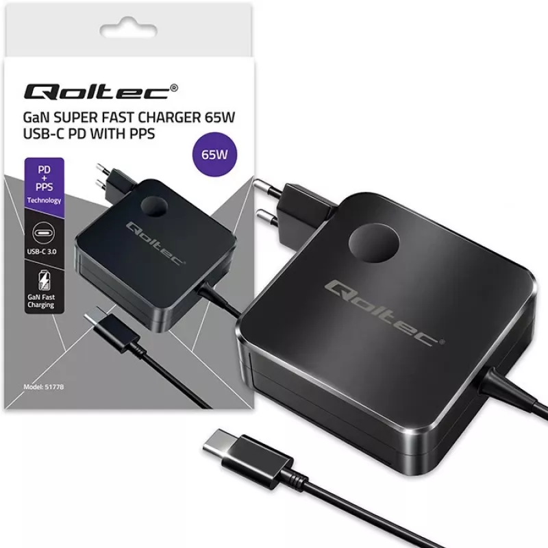 Φορτιστής GaN 65W USB C PD PPS 5V 21V 3A 3.25A