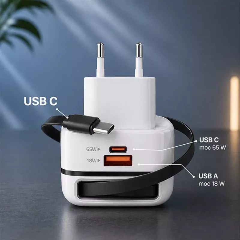 Φορτιστής USB-C 65W GaN PPS 5V 20V 3A 3,25A