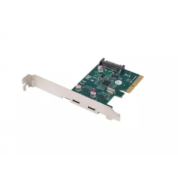 Κάρτα δικτύου PCI Express x1 -> 2x USB-C 3.2 Gen 2x1 LED Low Profile