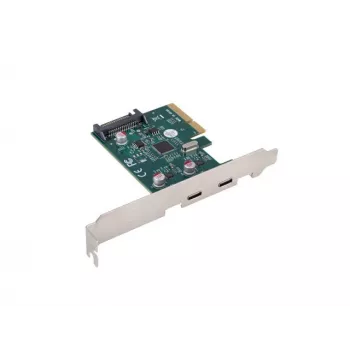 Κάρτα δικτύου PCI Express x1 -> 2x USB-C 3.2 Gen 2x1 LED Low Profile
