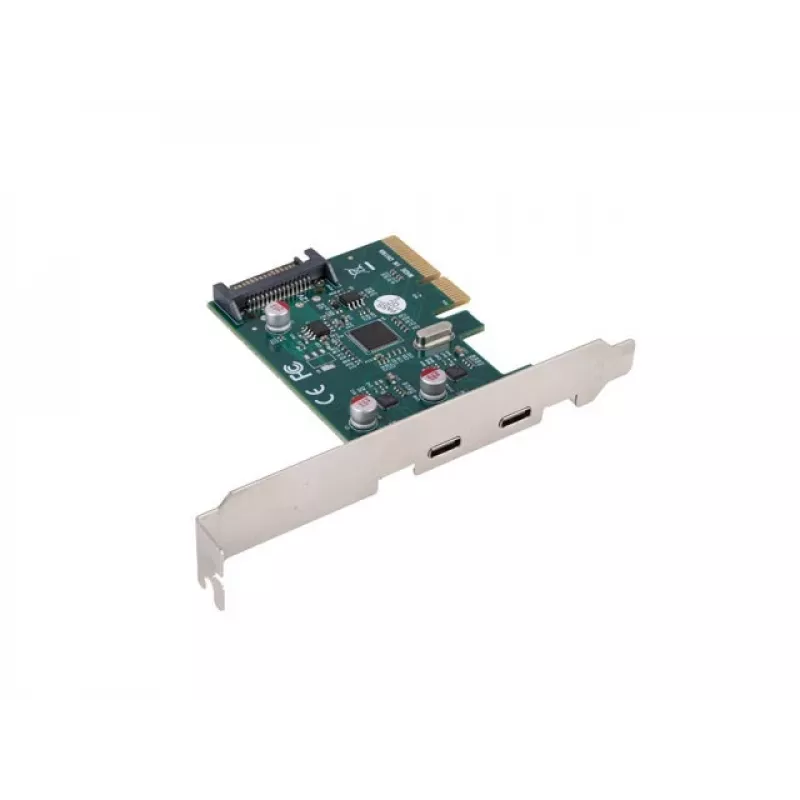 Κάρτα δικτύου PCI Express x1 -> 2x USB-C 3.2 Gen 2x1 LED Low Profile