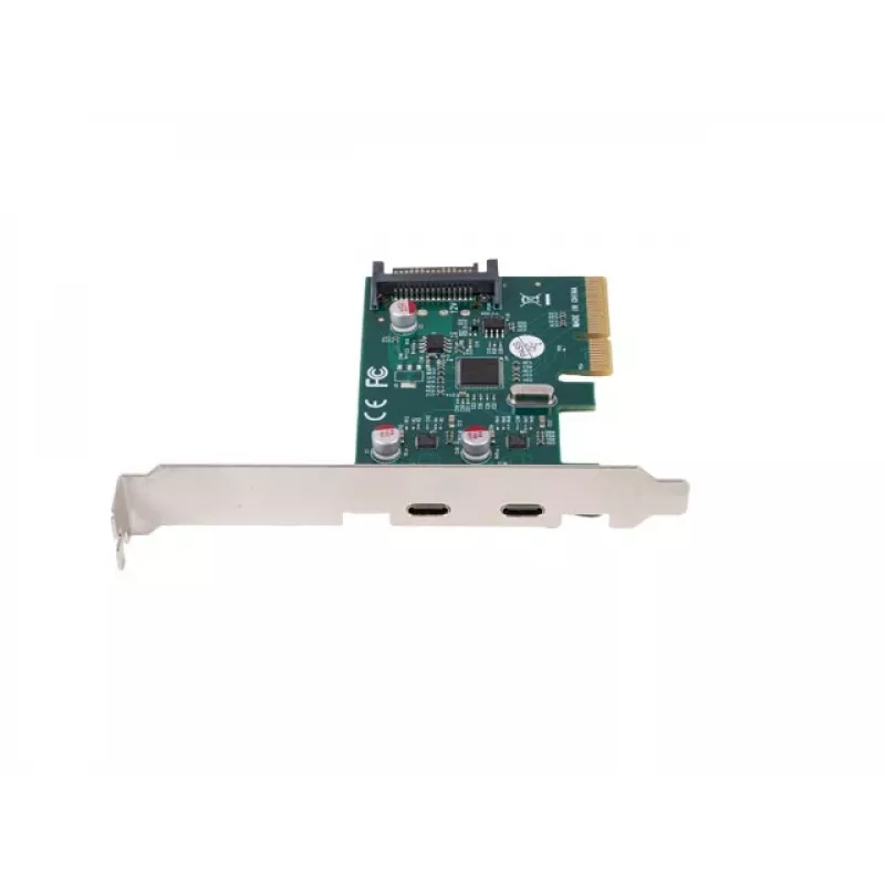 Κάρτα δικτύου PCI Express x1 -> 2x USB-C 3.2 Gen 2x1 LED Low Profile